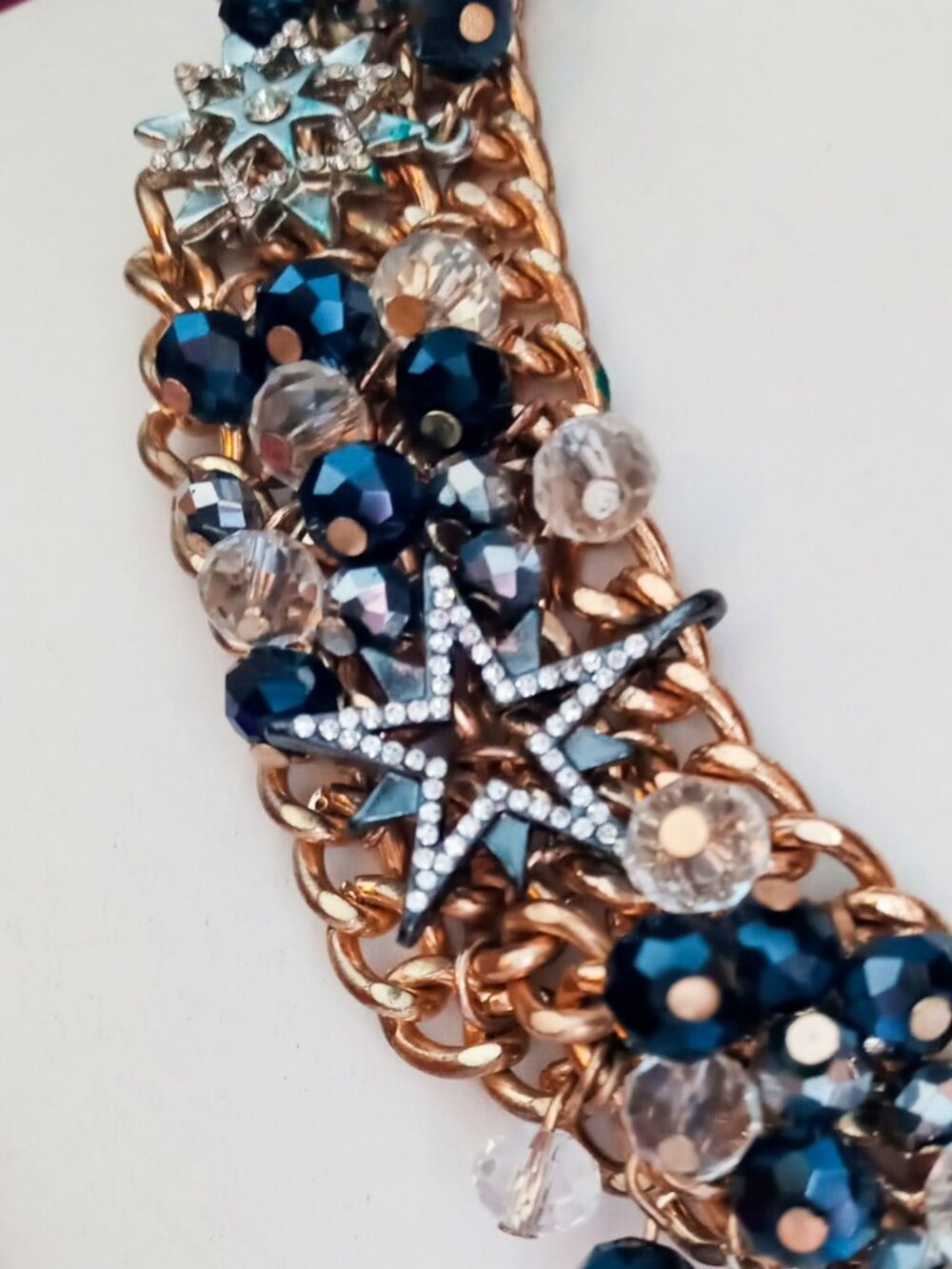 ⭐️HOST PICK! Stunning Starburst Statement Chunky Necklace Black Gold Silver Glam - Picture 2 of 15